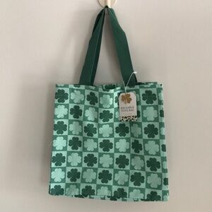 SHAMROCK Reusable Canvas Tote Shopping Bag St. Patrick’s Day Clover